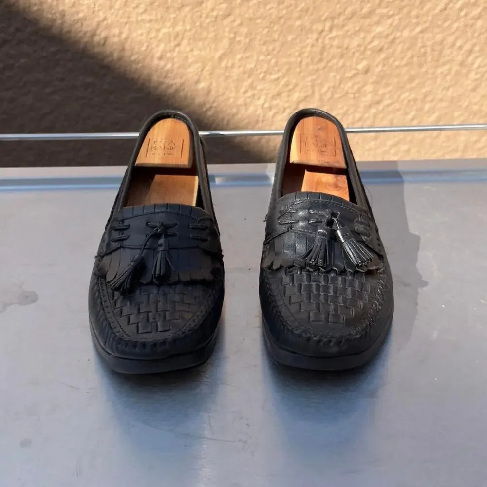 Nunn Bush Black Leather Loafers with Tassel - Size 9 1/2 M
